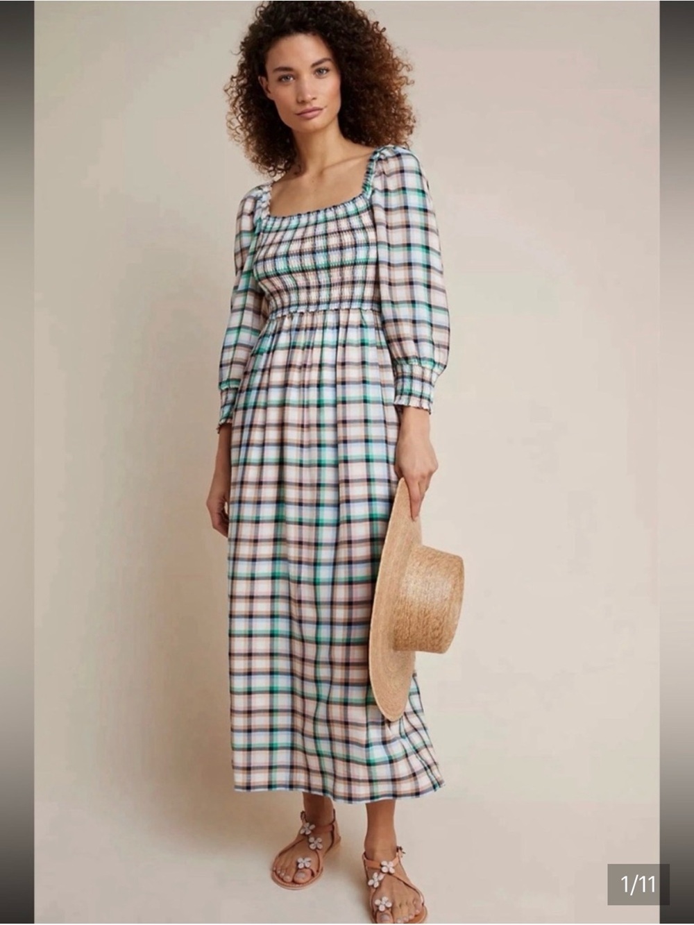 Maeve by anthropology smock maxi dress